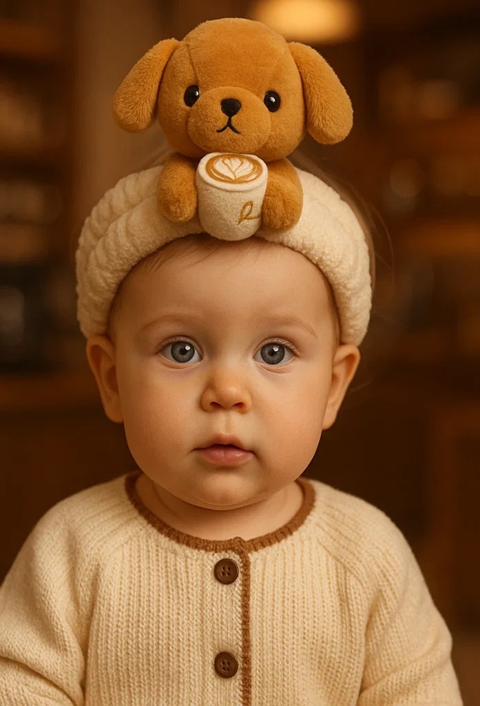 Coffee Puppy Headband – Cozy and Charming for Baby Gifts