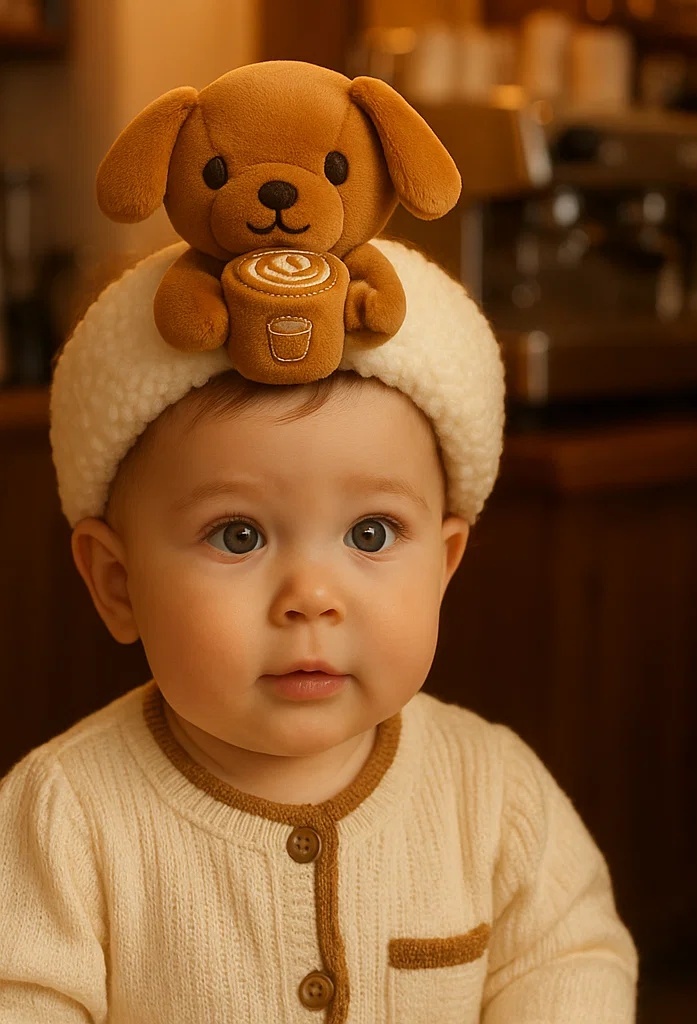 Charming Baby Headbands with Plush Bear and Cup Designs – Removable for Easy Styling