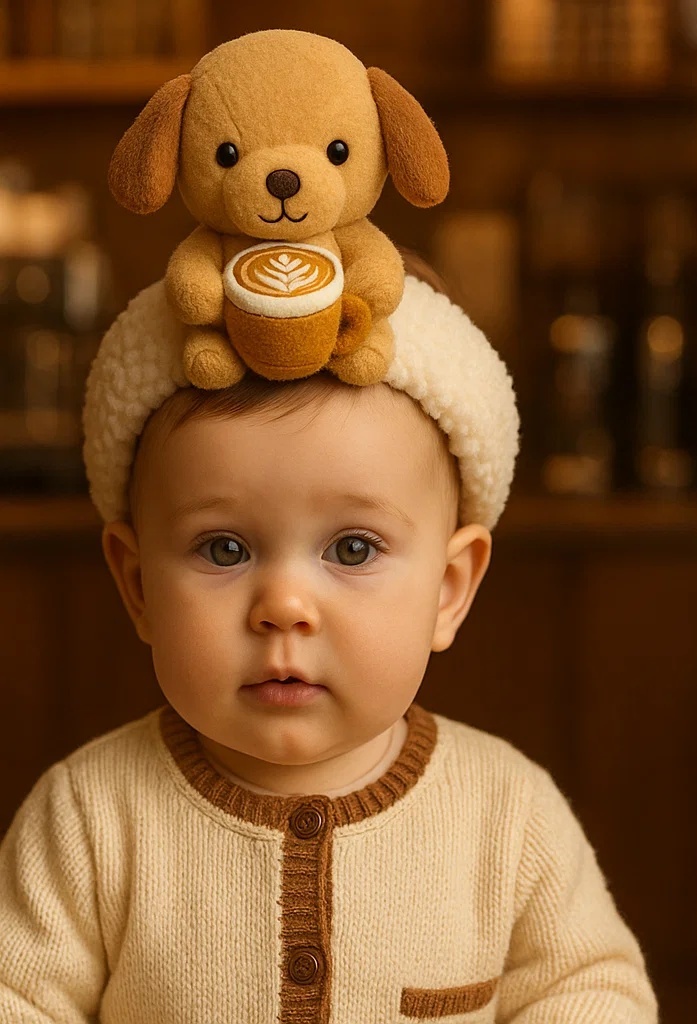 Adorable Baby Headbands with Removable Plush Dog Toys – Perfect for Cute Baby Photoshoots