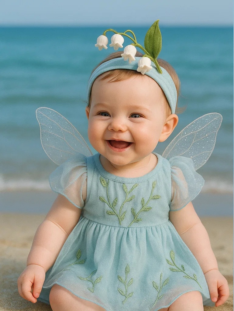 Baby Headband with Soft White Flower Decoration for Photoshoots