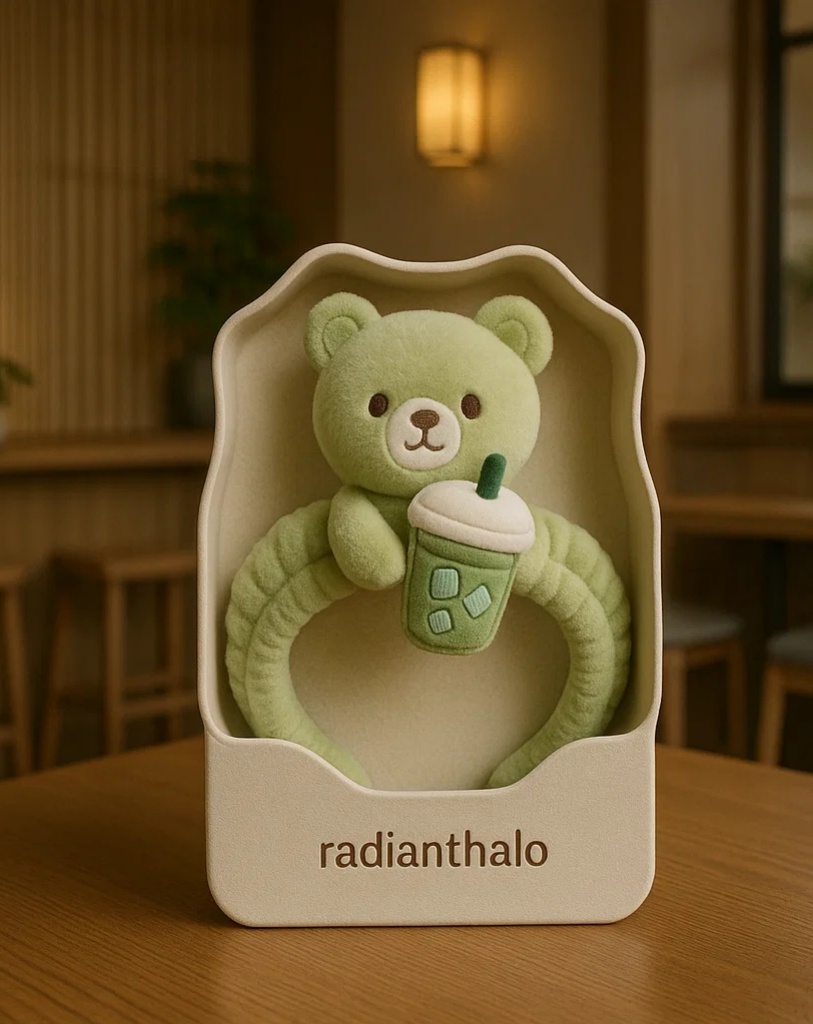 Fun Baby Headbands with Removable Plush Bear and Hot Chocolate Mug – Perfect for Winter Photoshoots