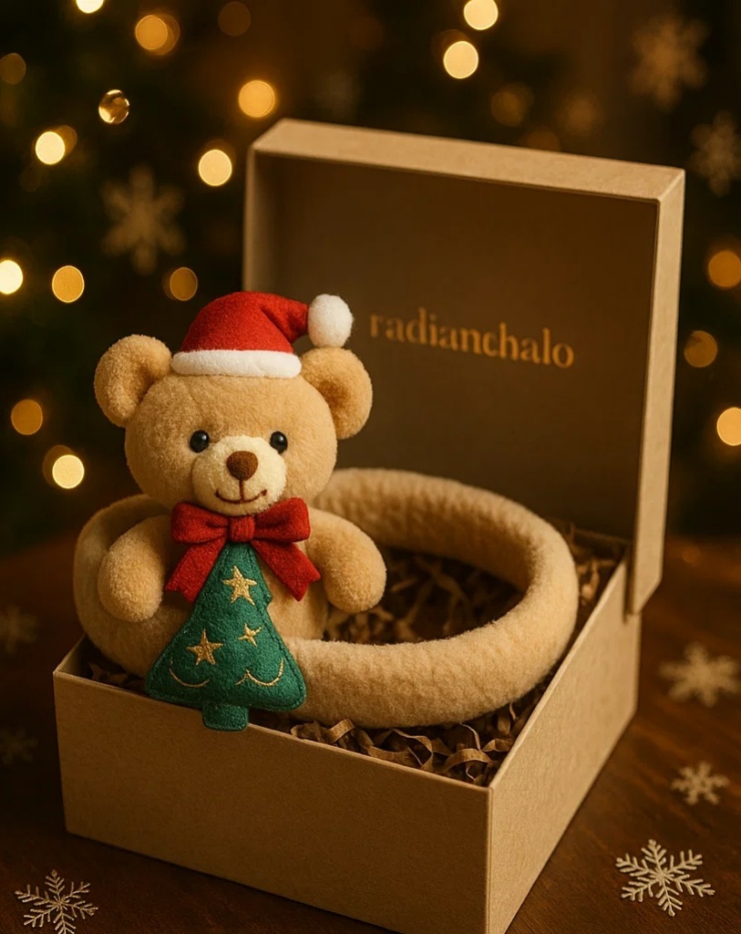 Festive Christmas Bear Headband for Babies: Ideal for Holiday Photos