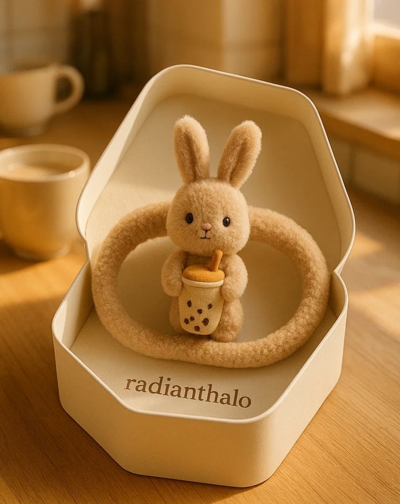 Bunny Headband with Milk Tea Cup for Babies: A Trendy Accessory for Little Ones