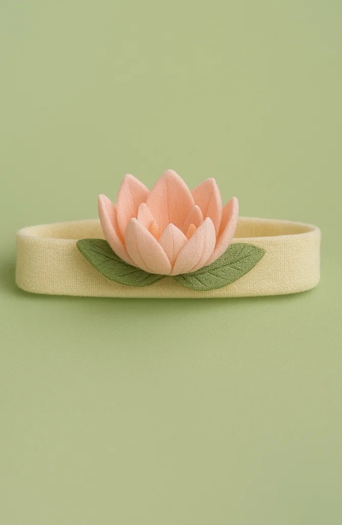 Dětská sada s čelenkou s růžovým lotosovým květem a andělskými křídly