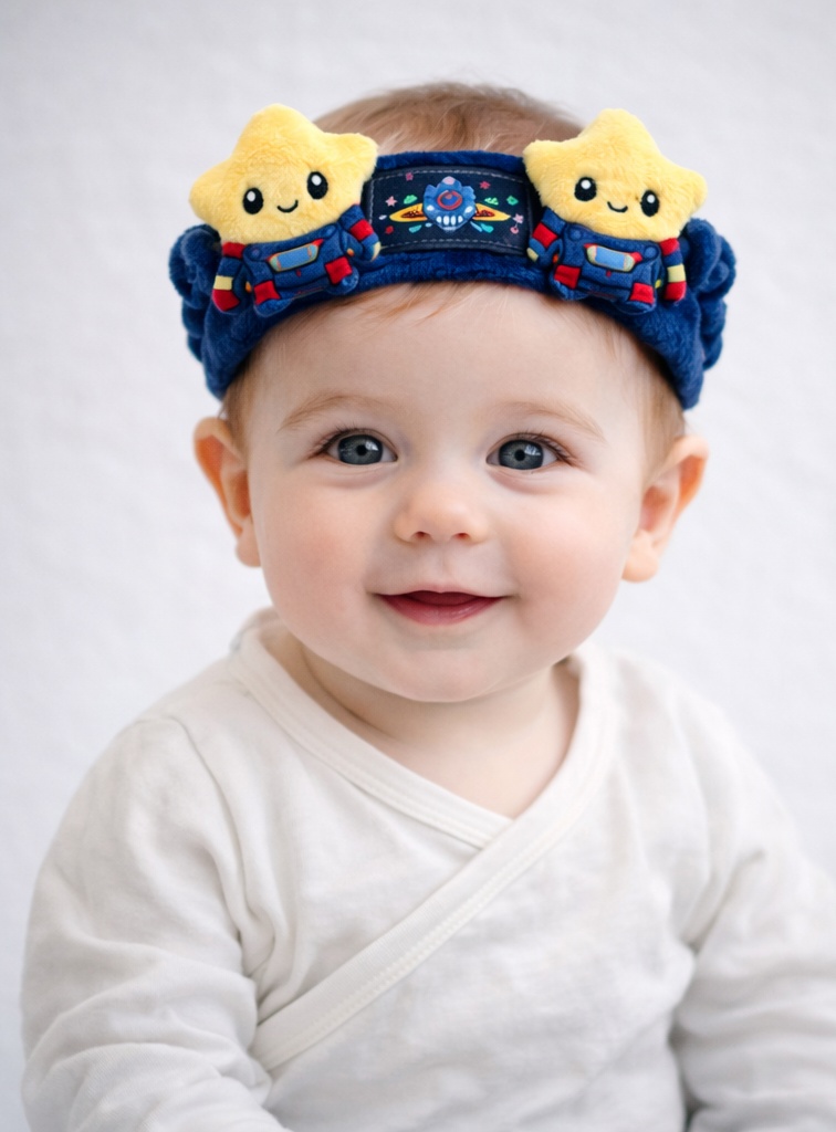 Baby Headband with Starry Astronaut Design