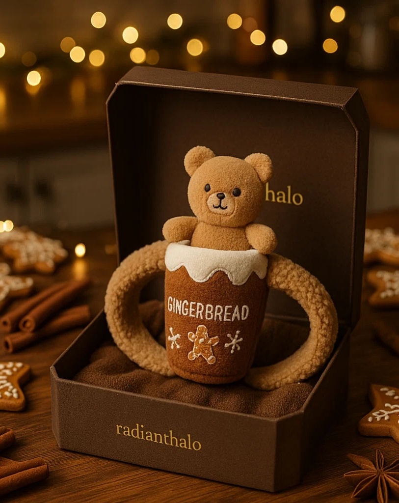 Gingerbread Bear Baby Headband with Hot Gingerbread Drink: A Cozy Gift Idea