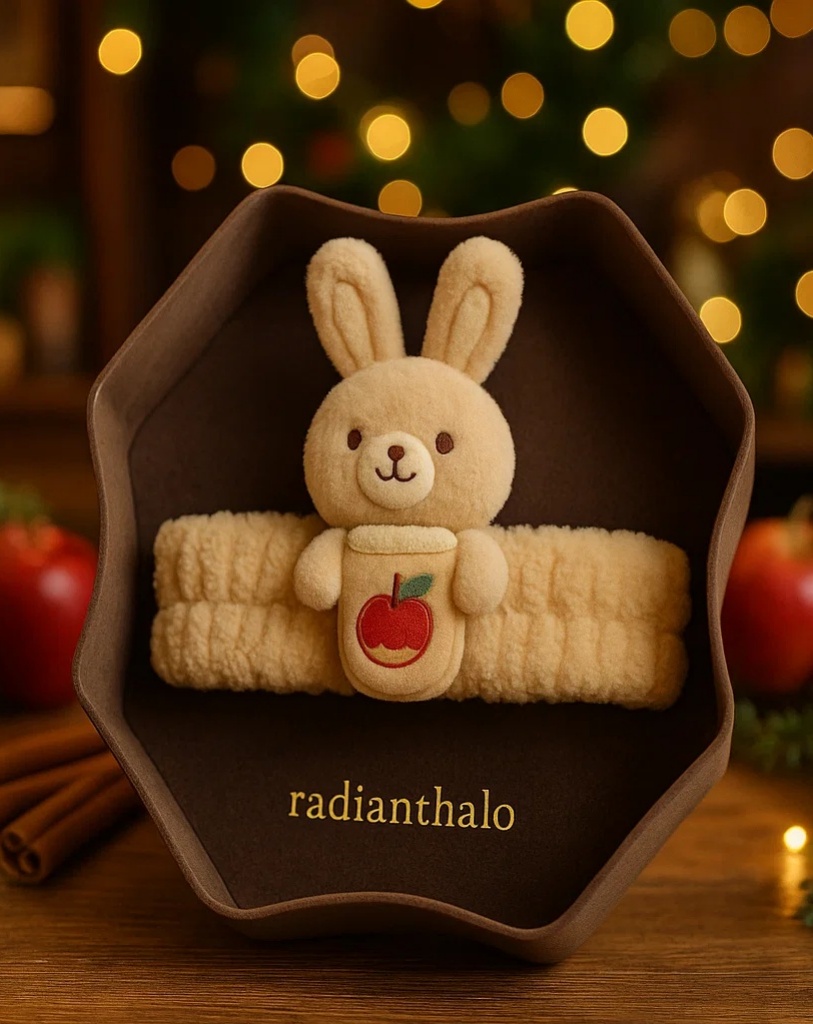 Cute Bunny Baby Headband with Apple Drink: Perfect for Holiday Memories