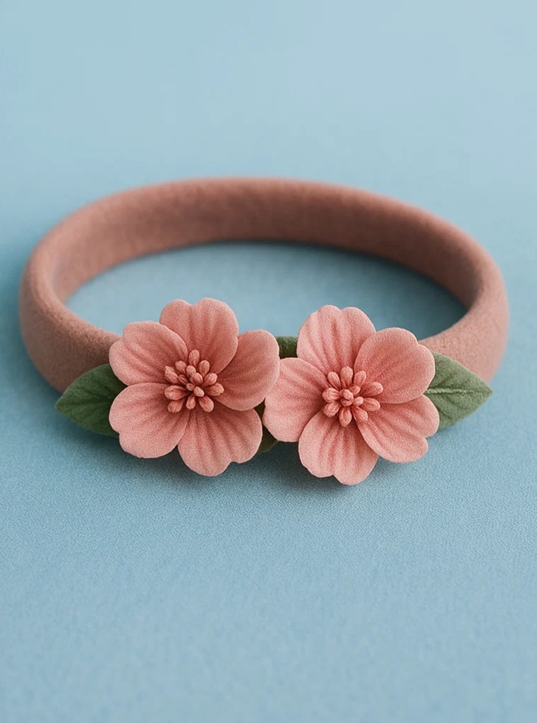 Cute Baby Headband with Flower and Soft Accents for Photoshoots