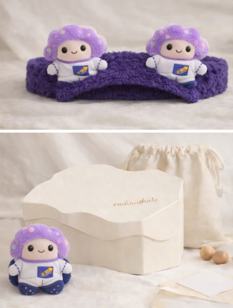 Baby Headband with Cloudy Astronaut Design