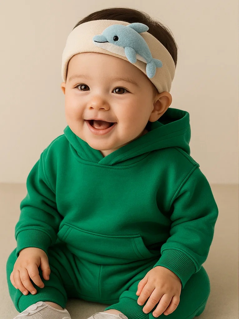 Stuffed Dolphin Baby Headband – Gentle Plush Design for Babies