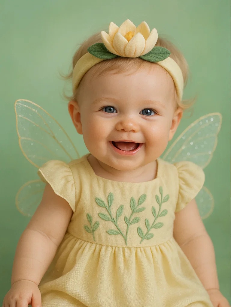 Bandeau bébé fleur de lotus rose avec ailes d'ange – ensemble adorable pour séance photo