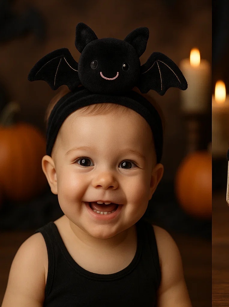Faixas de cabelo fofas para bebês com brinquedos de pelúcia de Halloween – perfeitas para fotos de bebês B端 – Clientes B端 vão amar este produto!
