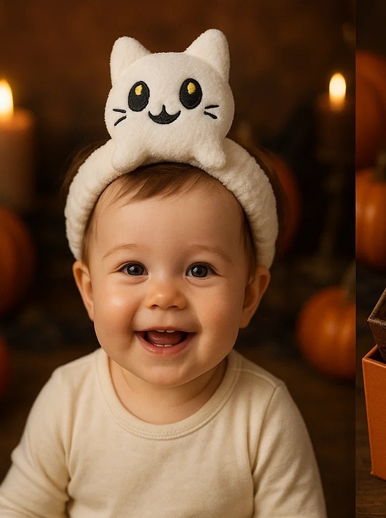 Armas Halloween'i beebi juuksepael koos pehmete mänguasjadega – ideaalne beebipiltideks B端 – B端 kliendid armastavad seda!