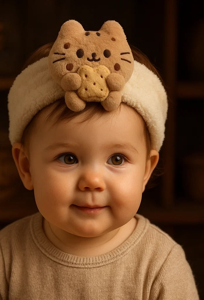 Adorable Bunny Baby Headband with Strawberry – Perfect for Baby Photoshoots