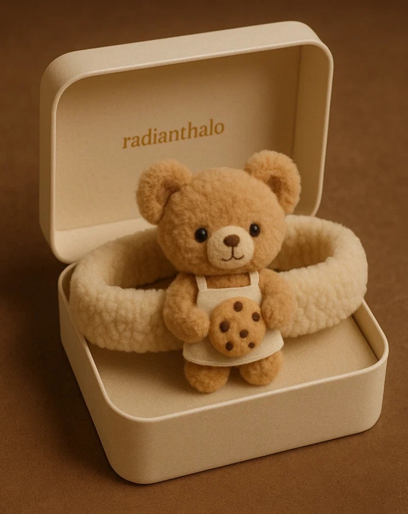 Felt Bear Baby Headband with Ice Cream – Perfect for Baby Photoshoots