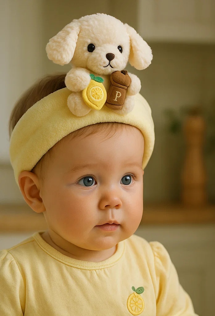 Cute Bear-Themed Baby Headbands with Garlic Design - Ideal for Baby Boutiques
