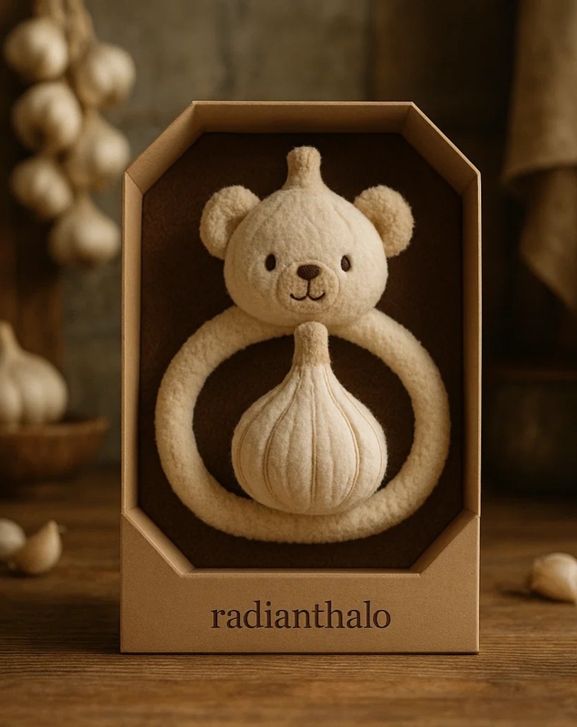 Baby Headbands with Garlic-Themed Bear Design - Perfect for Retailers and Online Stores