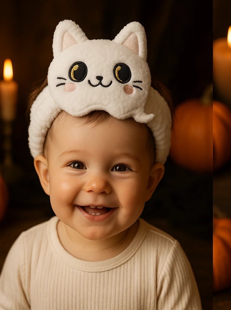 Faixas de cabelo fofas para bebês com brinquedos de pelúcia de Halloween – perfeitas para fotos de bebês B端 – Clientes B端 irão adorar este produto!
