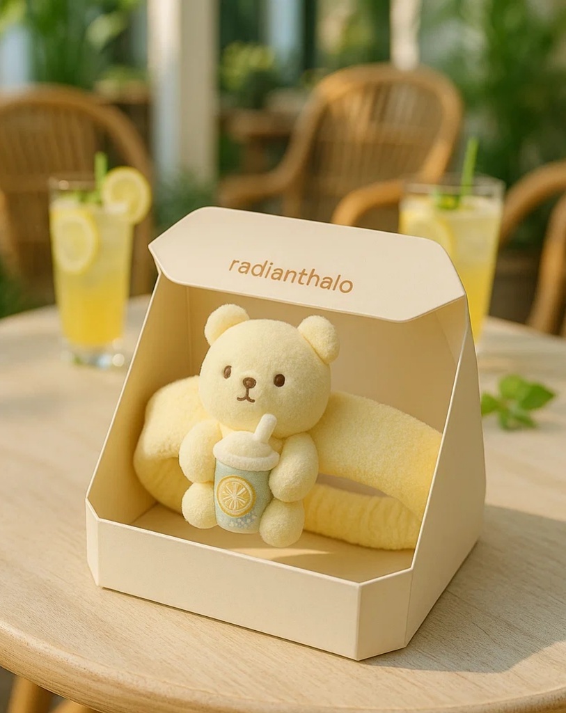 Lemon Soda Bear Headband – Cute and Cozy Baby Accessory for Photos!