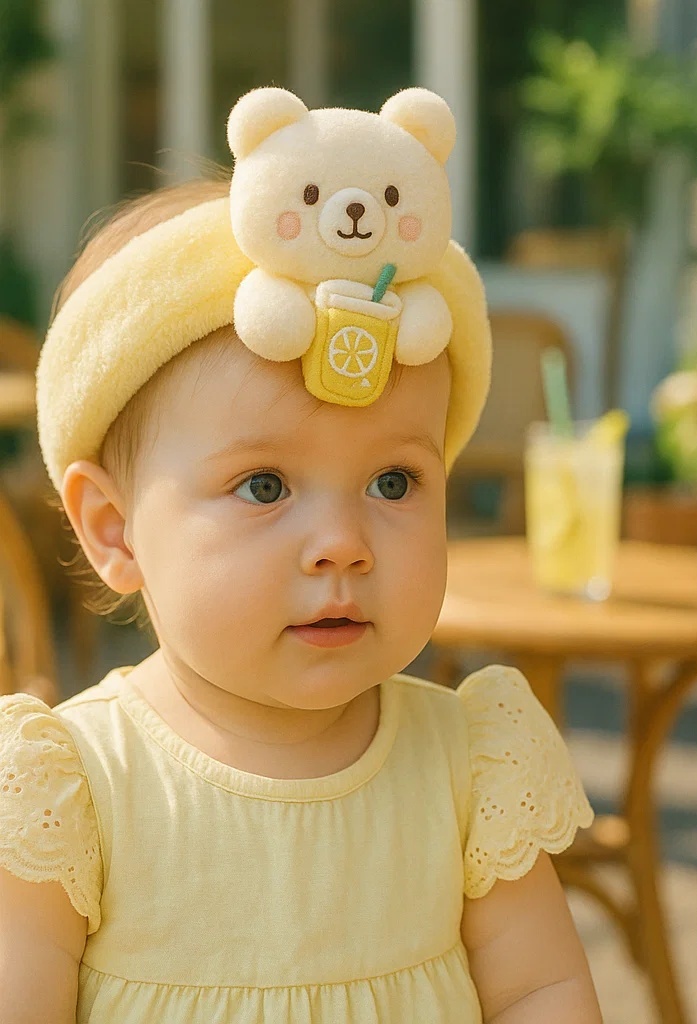 Refreshing Lemon Bear Headband – Perfect for Cute Baby Pictures!