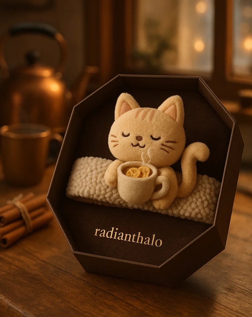 Cute Cat Baby Headband with Hot Drink Design – Ideal for Winter Baby Photos