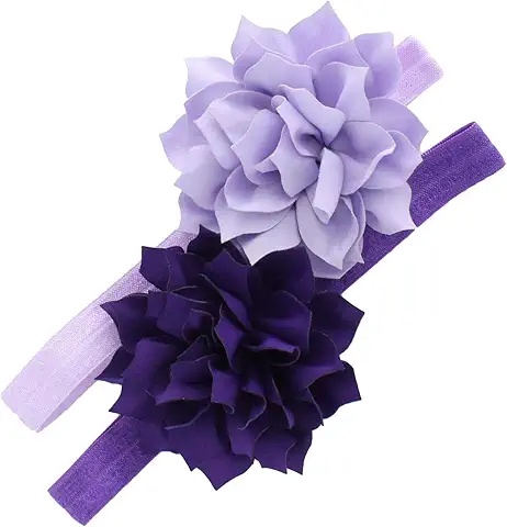 高品質ベビーフローラルヘアバンド2個セット – 写真撮影やギフトに最適