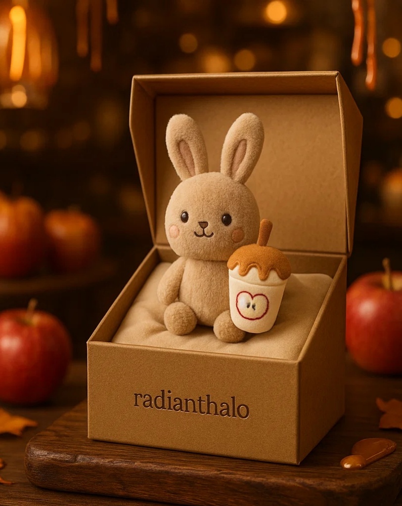 Charming Bunny Baby Headband with Autumn Drink Design – Ideal for Cozy Fall Moments