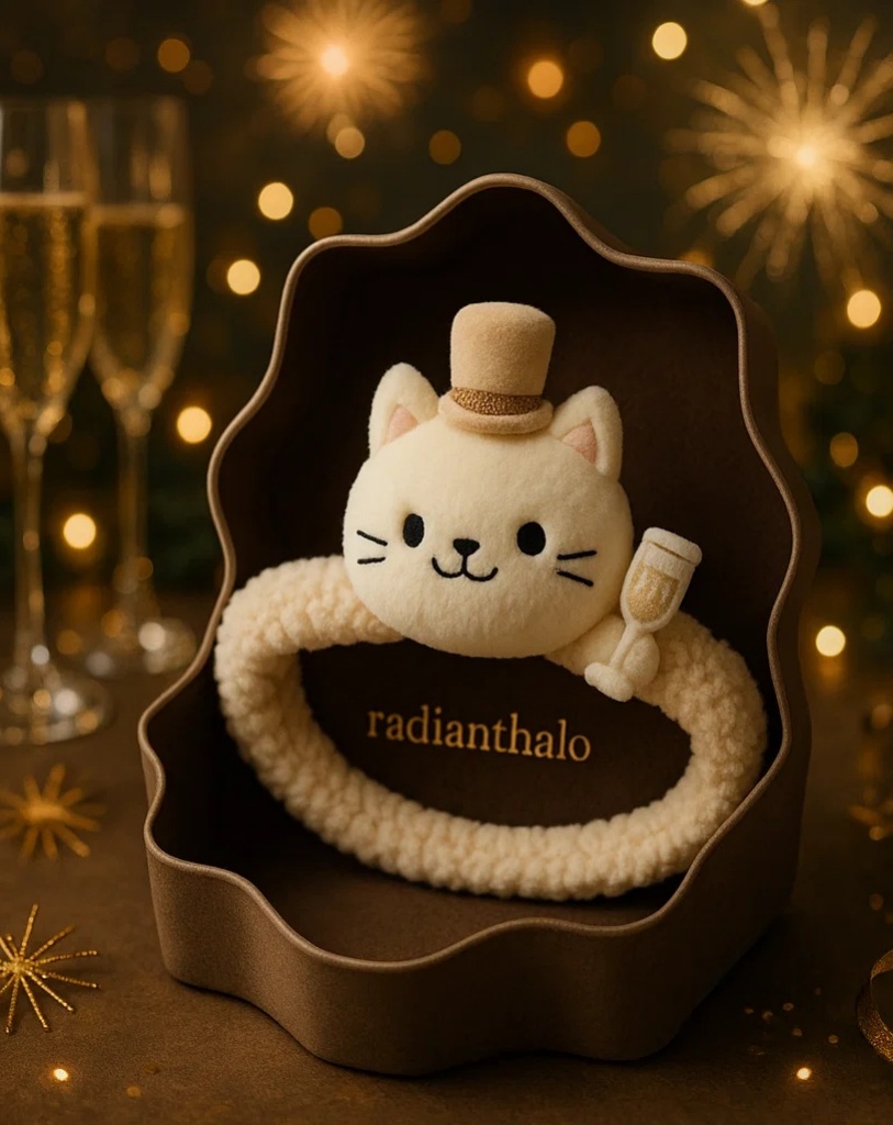 Cheerful Bear Baby Headband with Hot Drink – A Cozy Touch for Winter Photos