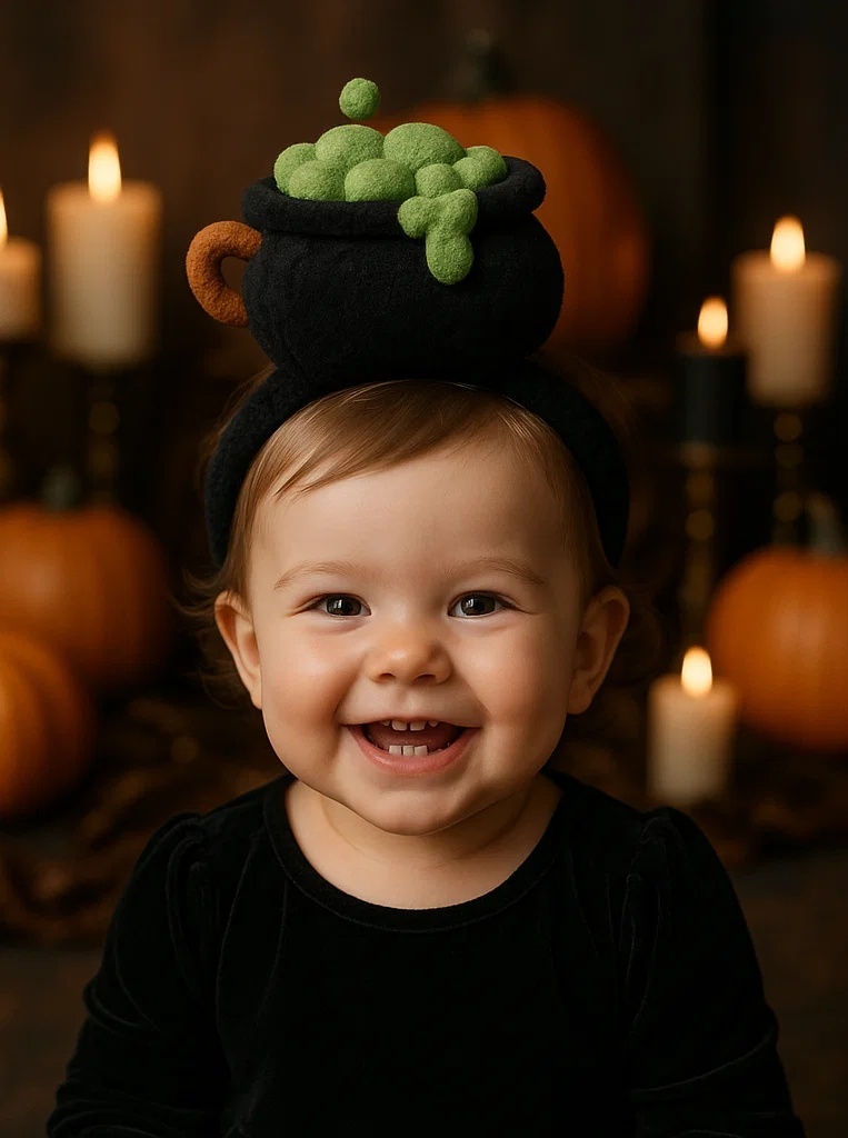 かわいいハロウィン赤ちゃん用ヘアバンドぬいぐるみ付き – 赤ちゃんの写真に最適 B端 – B端の顧客が大好き！