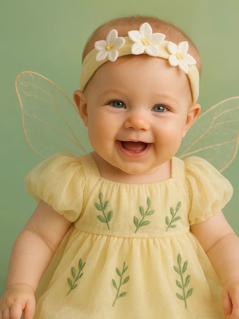 ベビーフラワーデイジー写真セット かわいいヘッドバンド＆ドレス