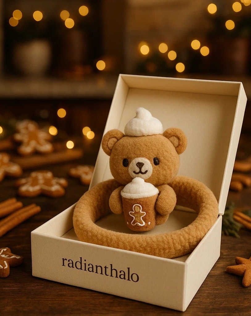 Gingerbread Bear Headband – Perfect for Cozy Holiday Baby Photos!