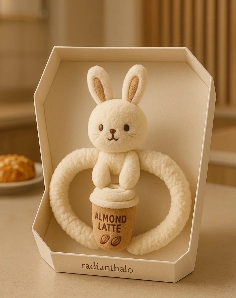 Almond Latte Bunny Headband – Soft, Sweet, and Perfect for Baby's Photos!