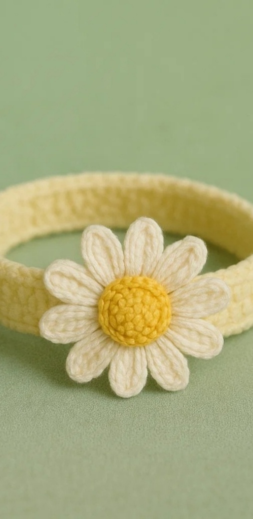 Set foto pentru bebeluși cu margarete – bentiță și rochiță drăguță