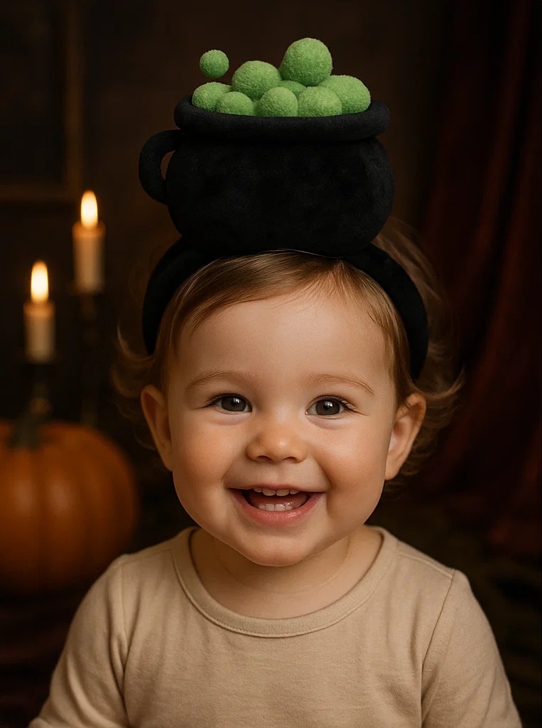 Faixas de cabelo fofas para bebês com brinquedos de pelúcia de Halloween – perfeitas para fotos de bebês B端 – Clientes B端 vão amar este produto!