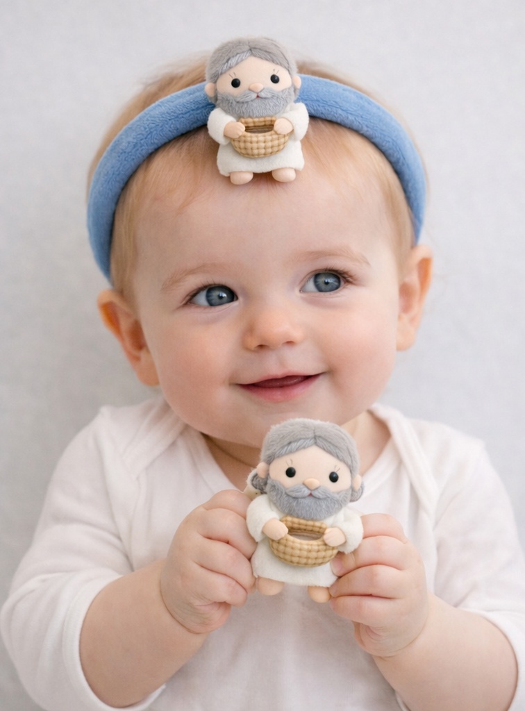 Baby Headband with Elderly Figure Design