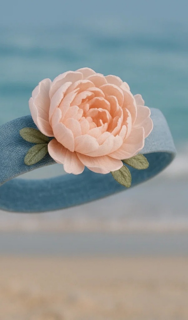 Soft Baby Headband with Lovely Pink Flower for Dreamy Photos