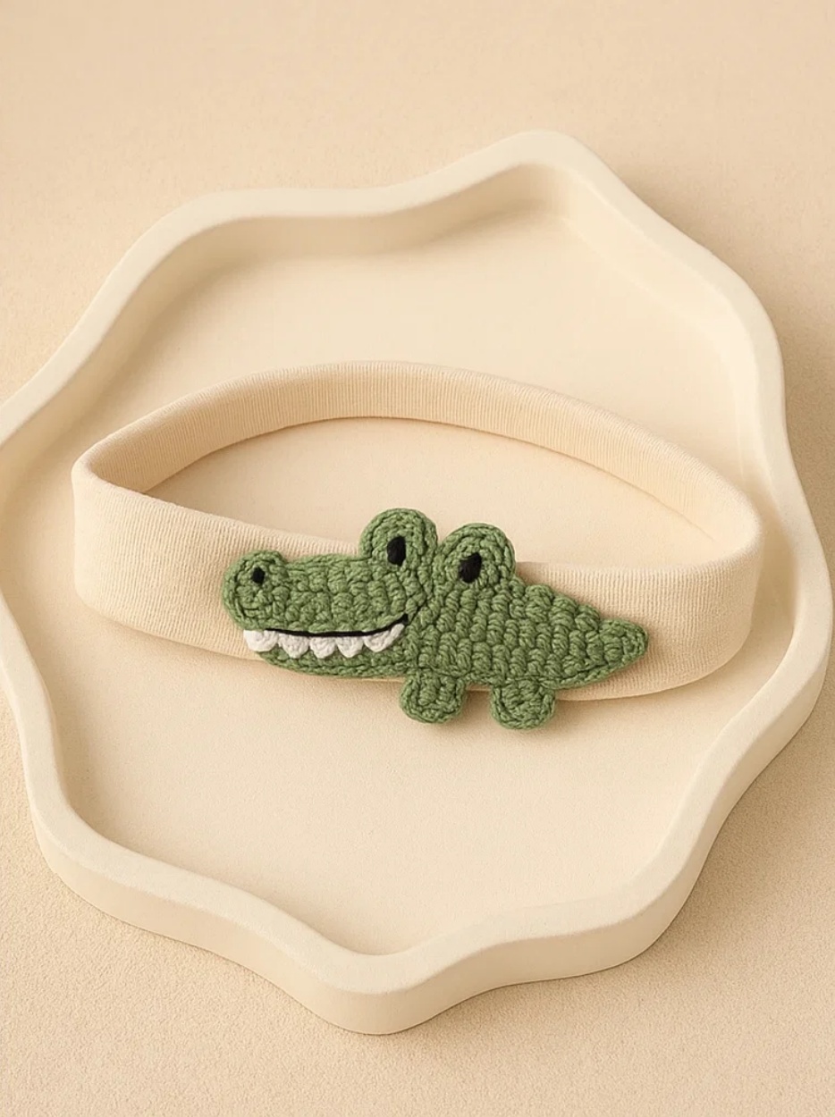 Bandeaux pour bébés avec jouet crocodile
