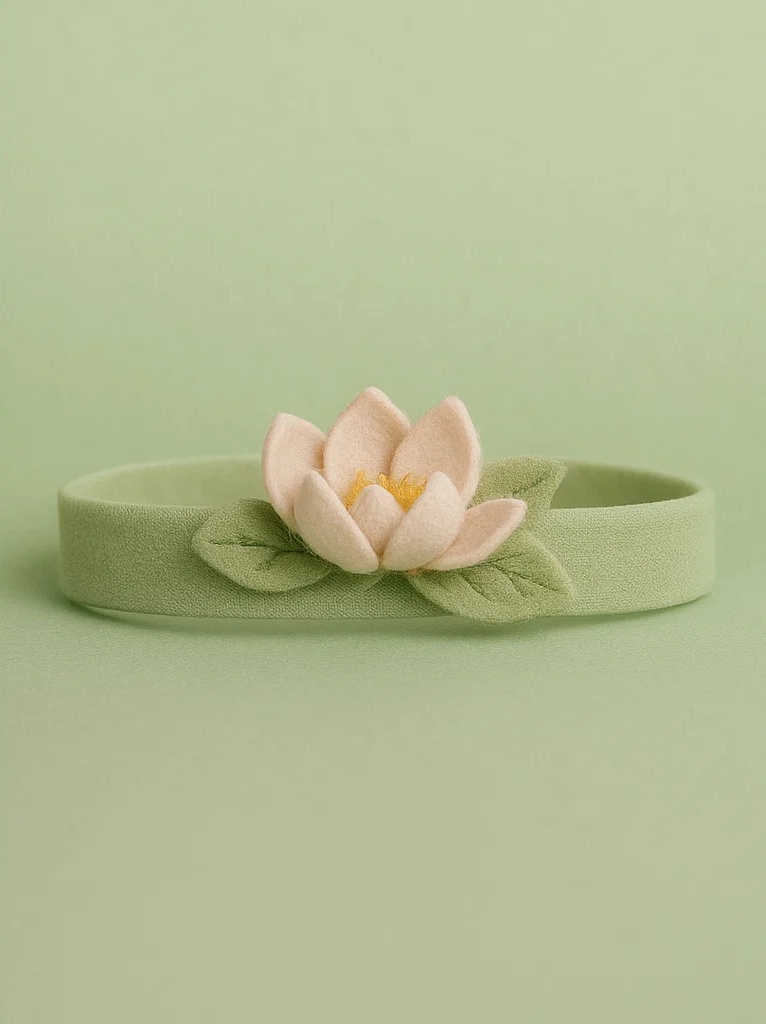 Ensemble photo bébé thème fleur de lotus – bandeau et robe féériques