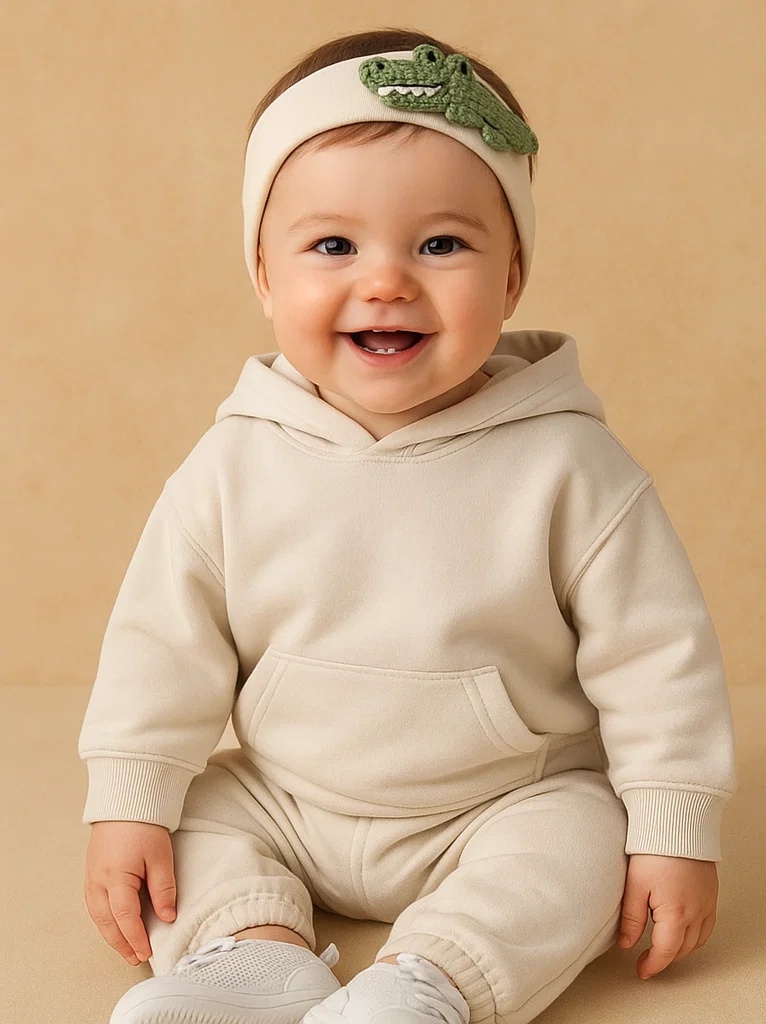 Bandeaux pour bébés avec jouet crocodile