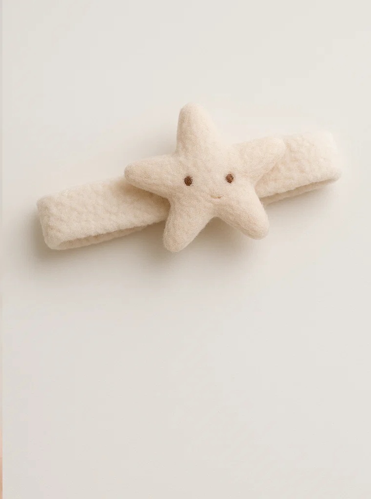 Beige and Cream Starfish Plush Baby Headband
