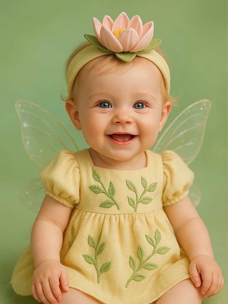 ベビーロータスフラワー写真セット かわいいヘッドバンド＆ドレス