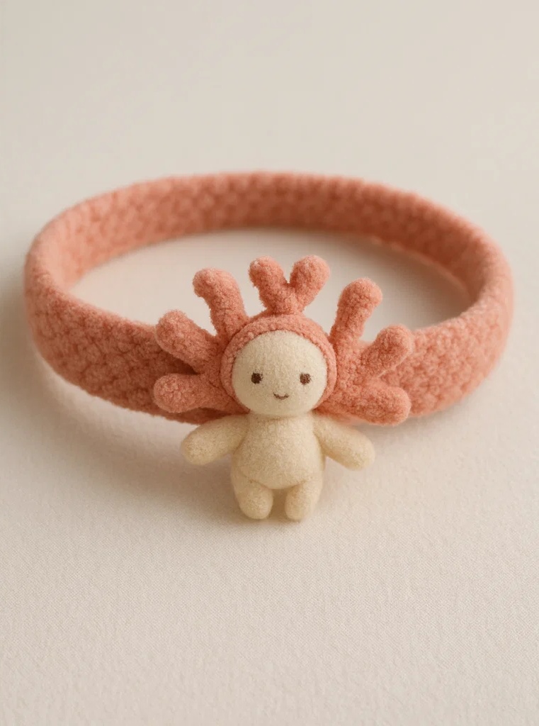 Peach Starfish Plush Baby Headband
