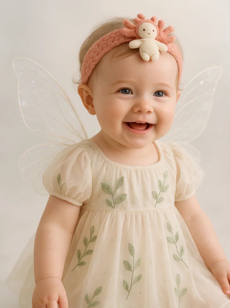 Peach Starfish Plush Baby Headband