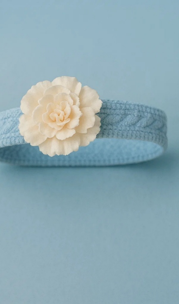 Charming Creamy White Flower Baby Headband for Your Little One