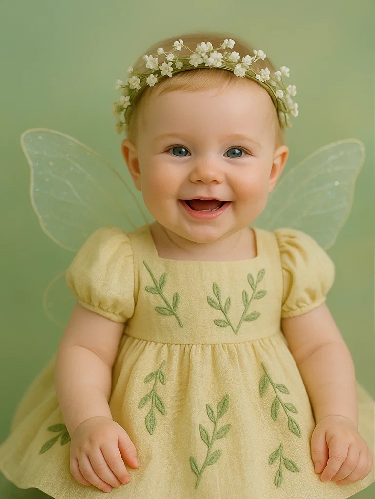 Baby Doll Floral Halo Headband – White Baby’s Breath Wreath