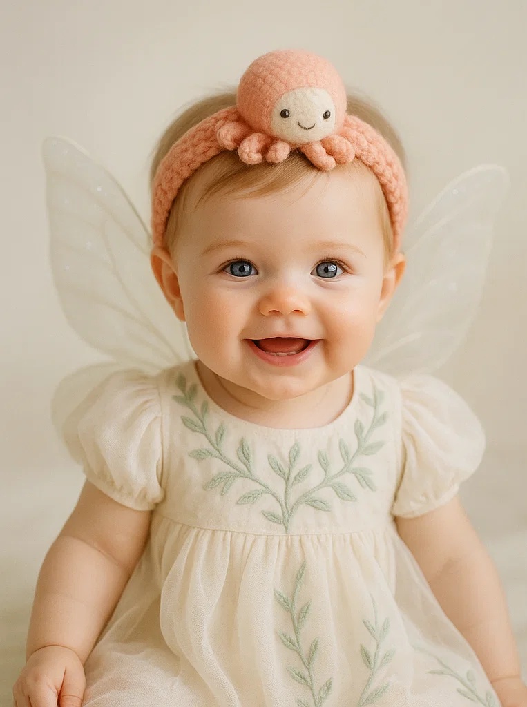 Cream Starfish Plush Baby Headband