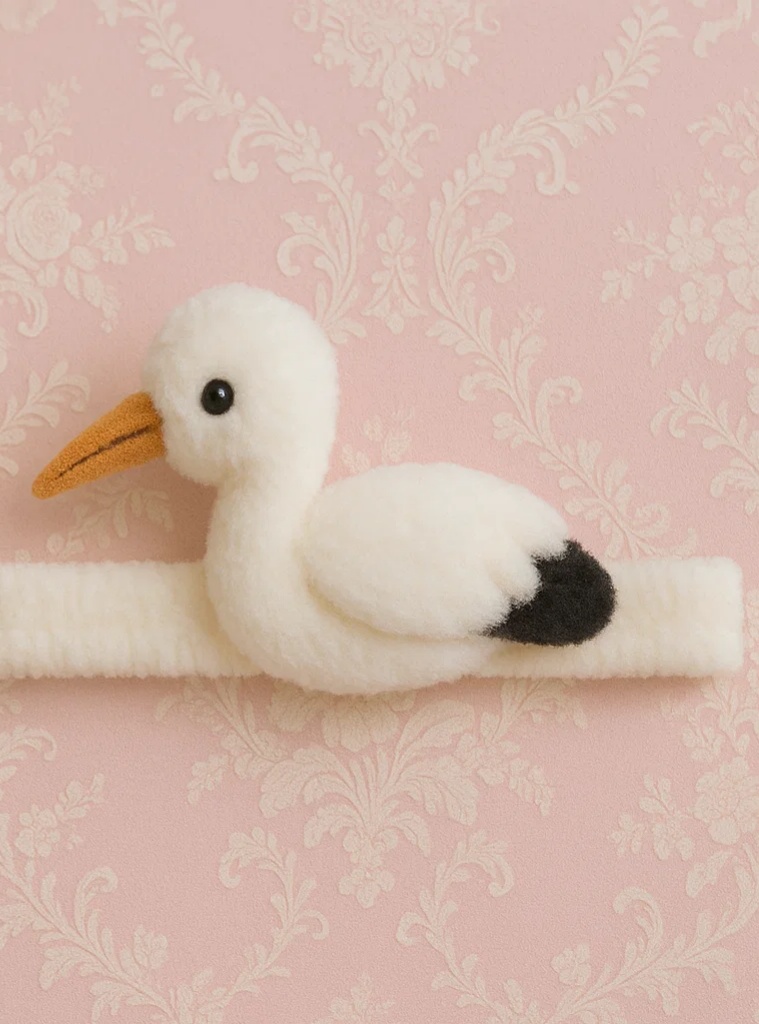 Stork Baby Headband – Elegant and Soft