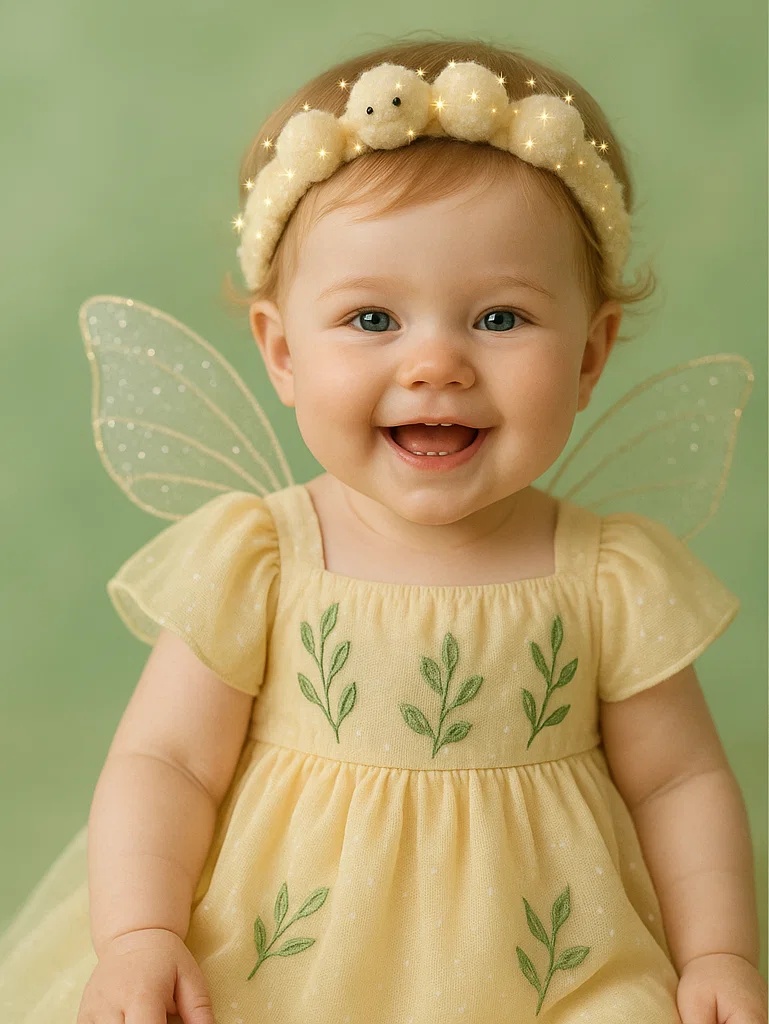 Cute Caterpillar Baby Doll Headband – Knitted Plush Animal Crown