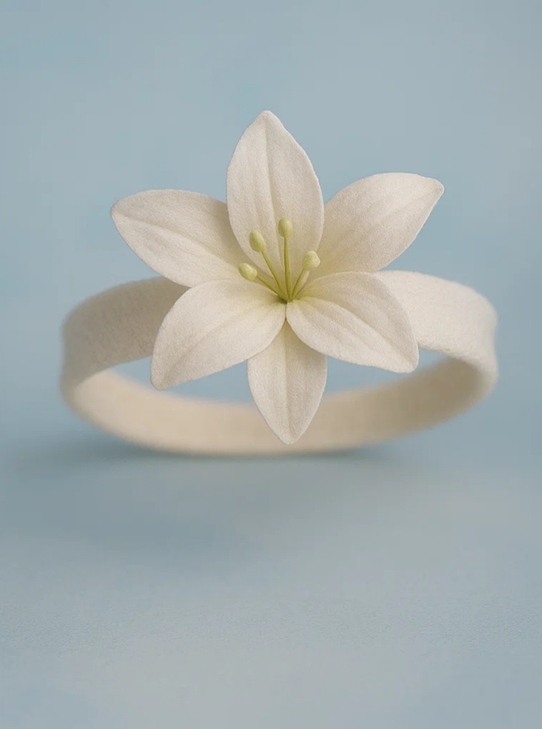 Elegant Lily Flower Baby Headband for a Soft and Magical Vibe