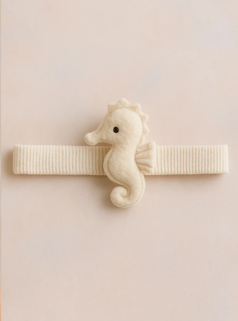 Mint Seahorse Plush Baby Headband for Infant Photography